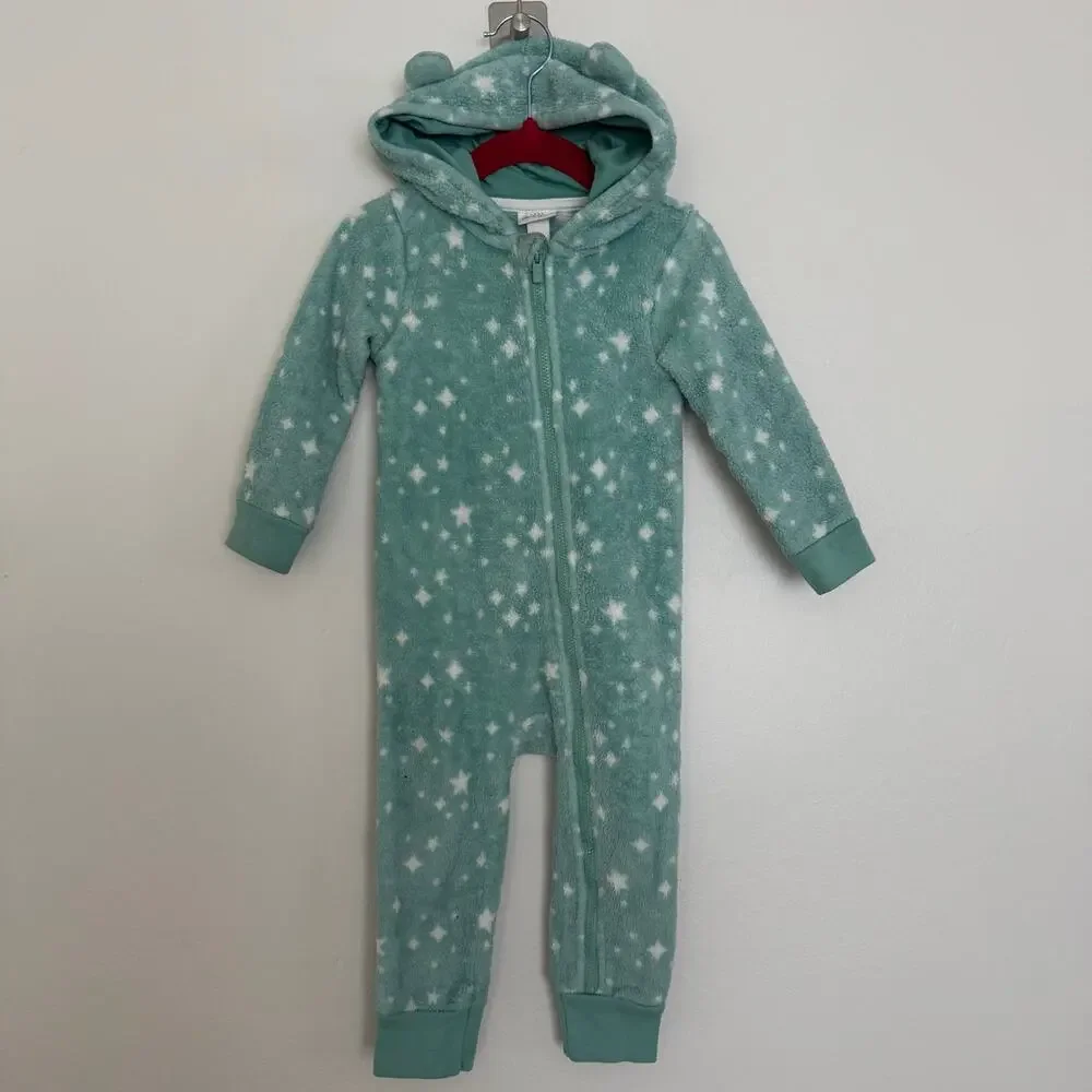 Carter’s Cozy Fleece Rompers, Bear and Stars, Bundle of 2
